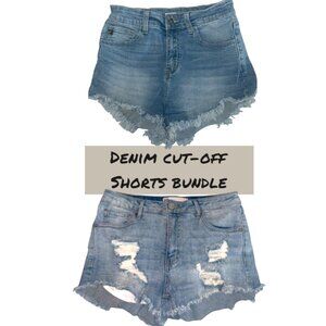 Bundle: RSQ Denim Cut-Off Mid-Rise, Jean Shorts Bundle, Small, Stretch & Kancan